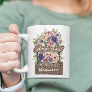 Mug Cadeau d'Aquarelle Rustique Floral coloré