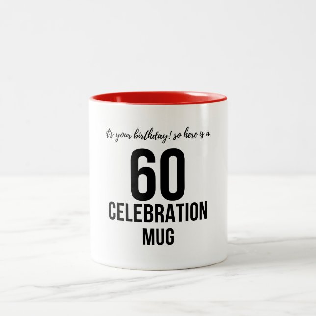 Mug cadeau de 60e anniversaire | Idée cadeau d'ann (Centre)