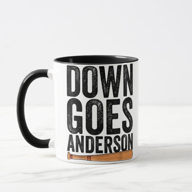 Mug Cadeau de baseball drôle DOWN GOES ANDERSON ANDERS (Gauche)