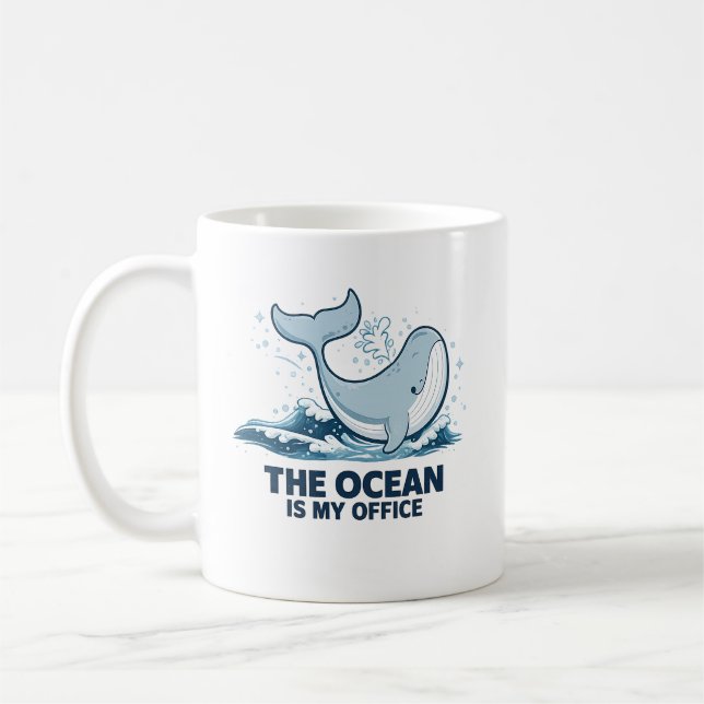Mug Cadeau de biologiste marin pour amateur d'océan (Gauche)