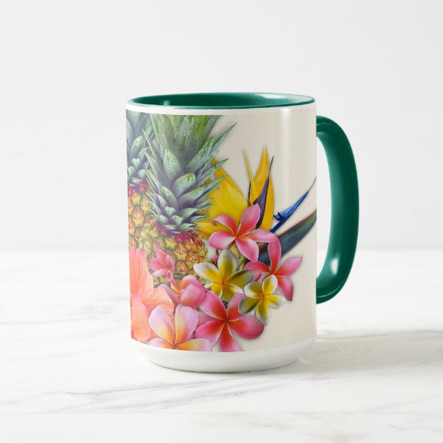 Mug Cadeau de boss tropical hibiscus ananas (Devant droit)