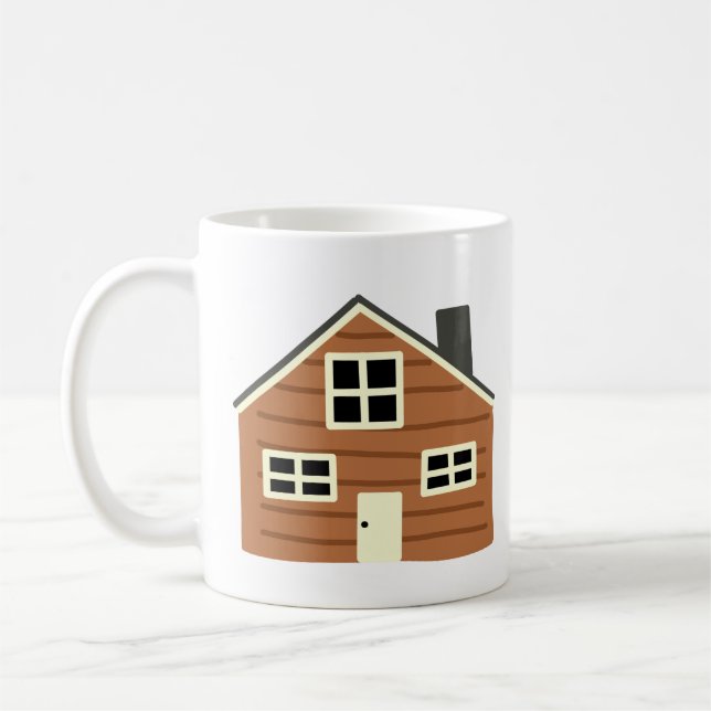 Mug Cadeau de cabane en bois marron rustique (Gauche)