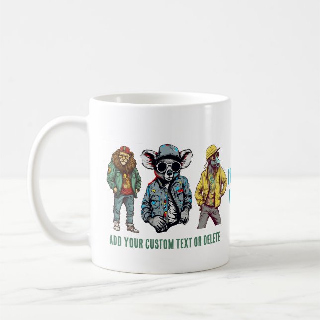 Mug Cadeau de café à la mode pour animaux sympa (Gauche)