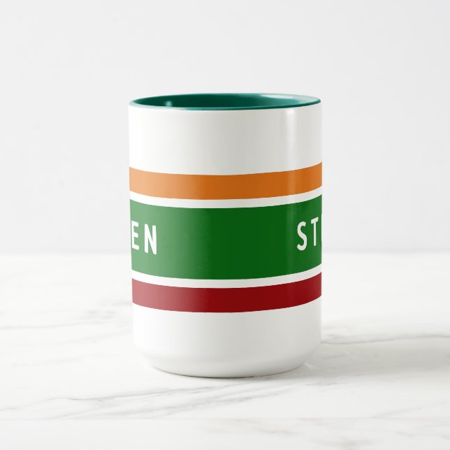 Mug Cadeau de café personnalisé avec nom de station-se (Centre)