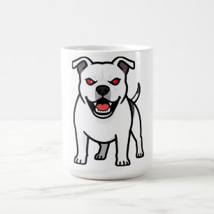 Mug Cadeau de chien de dessin animé Pitbull blanc aux