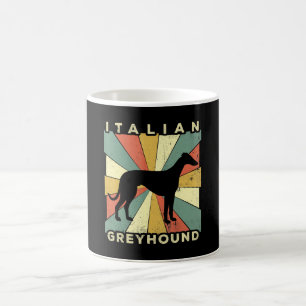 Mug cadeau de chien gris italien les années 70