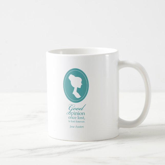 Mug Cadeau de citation perdu par opinion bleue de Jane (Droite)