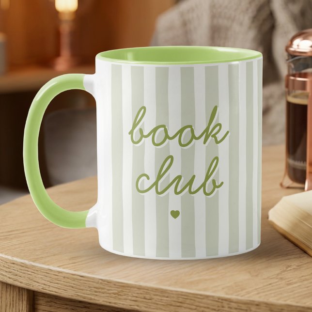 Mug Cadeau de club de lecture Citation Sage rayé coeur (Créateur téléchargé)