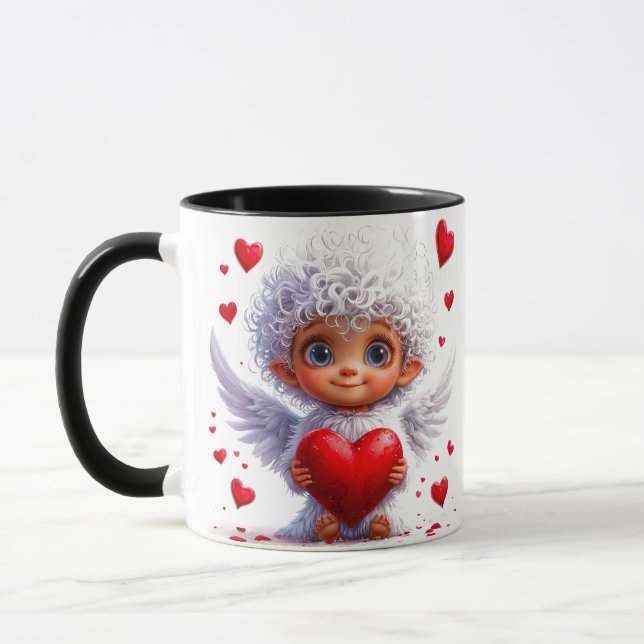 Mug 💖 Cadeau de cœur d'ange mignon pour usage quotidi (Gauche)