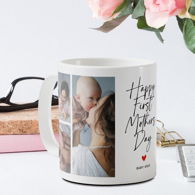 Mug Cadeau de collage photo pour la première fête des  (Créateur téléchargé)