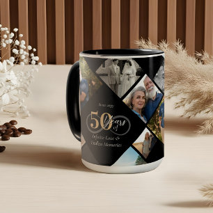 Mug Cadeau de collage photo pour le 50e anniversaire d