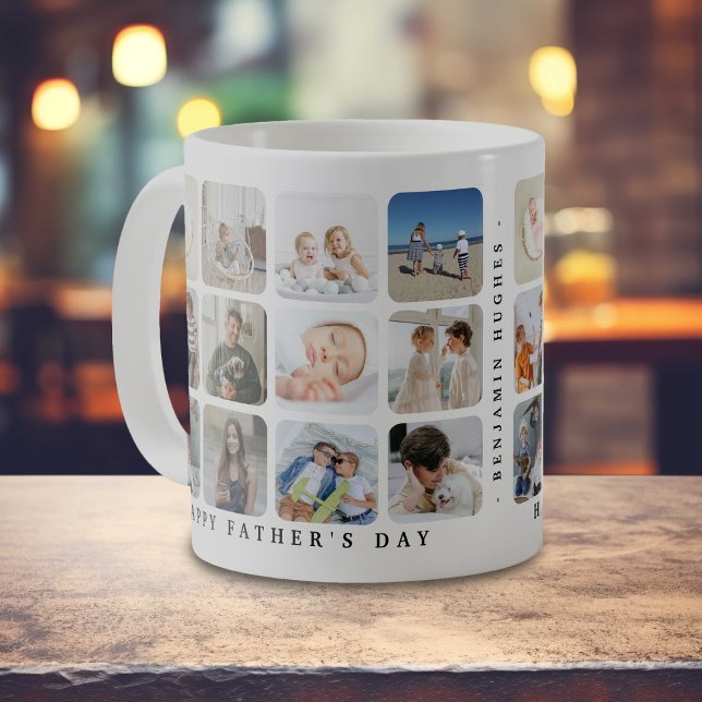 Mug Cadeau de collage photo tendance 'Joyeuse fête des (Créateur téléchargé)