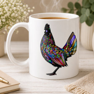 Mug Cadeau de coq artistique éclectique et beau