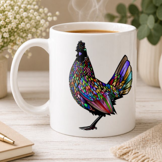 Mug Cadeau de coq artistique éclectique et beau (Créateur téléchargé)