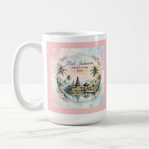 Mug Cadeau de couple personnalisé vintage pastel Bali