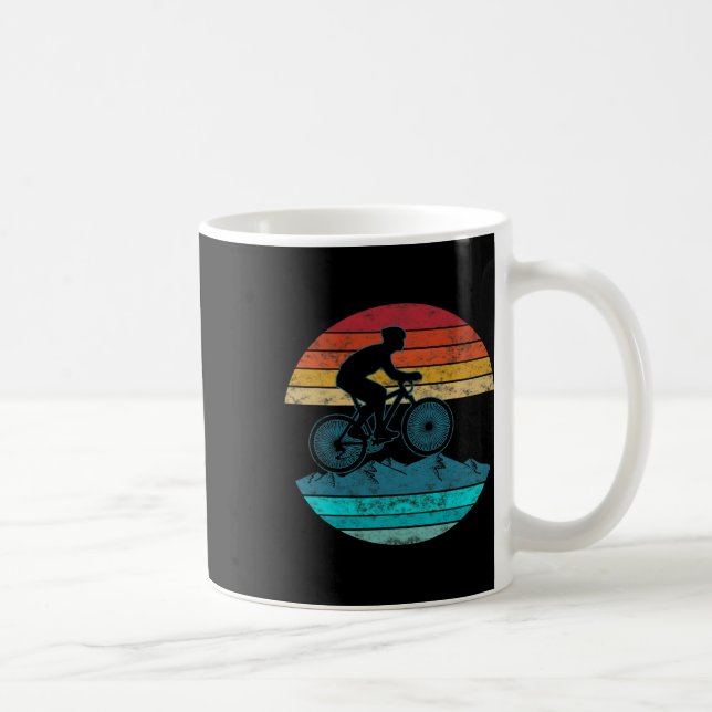 Mug Cadeau de cyclisme pour vététistes de style rétro  (Droite)
