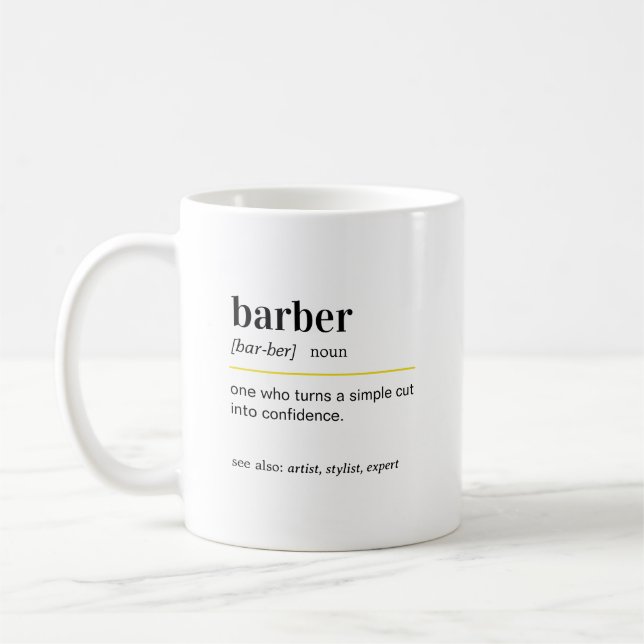 Mug Cadeau de définition de barbier drôle (Gauche)