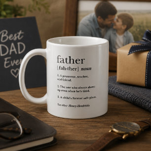Mug Cadeau de Définition de Père Attentionné pour la F