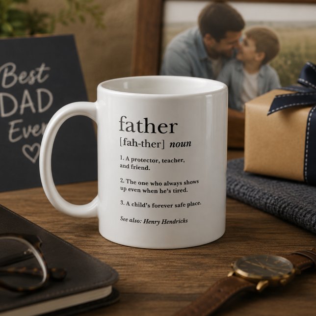 Mug Cadeau de Définition de Père Attentionné pour la F (Créateur téléchargé)