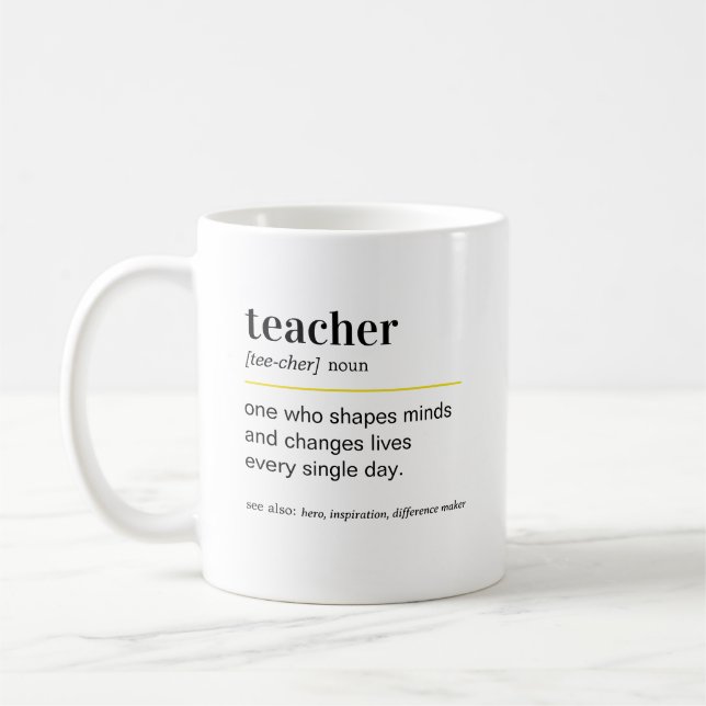 Mug Cadeau de définition d'enseignant drôle (Gauche)