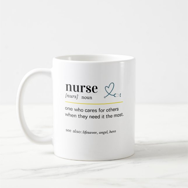 Mug Cadeau de définition d'infirmière (Gauche)