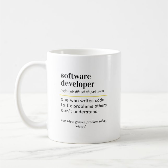 Mug Cadeau de définition drôle de développeur de logic (Gauche)