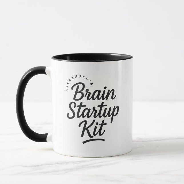 Mug Cadeau de démarrage de cerveau avec nom personnali (Gauche)