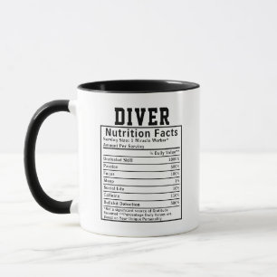 Mug Cadeau de faits nutritionnels de plongeur drôle so