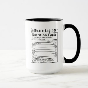 Mug Cadeau de faits nutritionnels drôles pour ingénieu