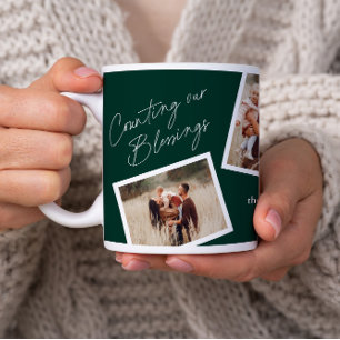 Mug Cadeau de famille élégant et moderne avec 4 photos