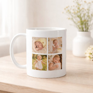 Mug Cadeau de famille souvenir bébé Collage photo pers