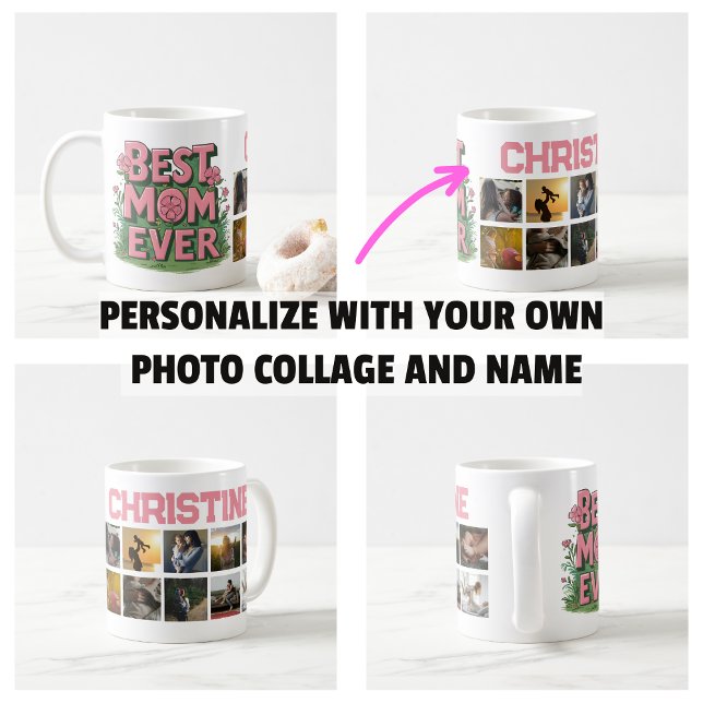 Mug Cadeau de Fête des Mères Gifs Meilleure Mère Colla (Mother's Day Gifs Best Mom Ever Photo Collage Mug)