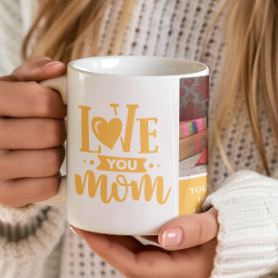 Mug Cadeau de fête des mères jaune Je t'aime maman