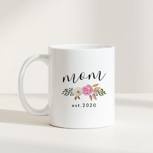 Mug Cadeau de fête des mères personnalisé à motif flor