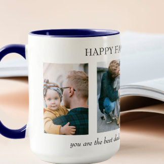 Mug Cadeau de Fête des pères Collage photo personnalis