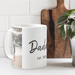 Mug Cadeau de Fête des Pères Écriture Moderne Photo