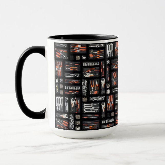 Mug Cadeau de fête des pères pour papa Bac d'outils (Gauche)