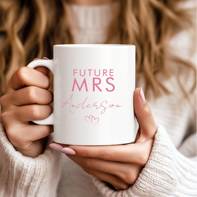 Mug Cadeau de Fiançailles Personnalisé Future Mrs (Créateur téléchargé)