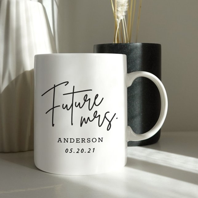 Mug Cadeau de fiançailles pour la future Mme en écritu (Créateur téléchargé)