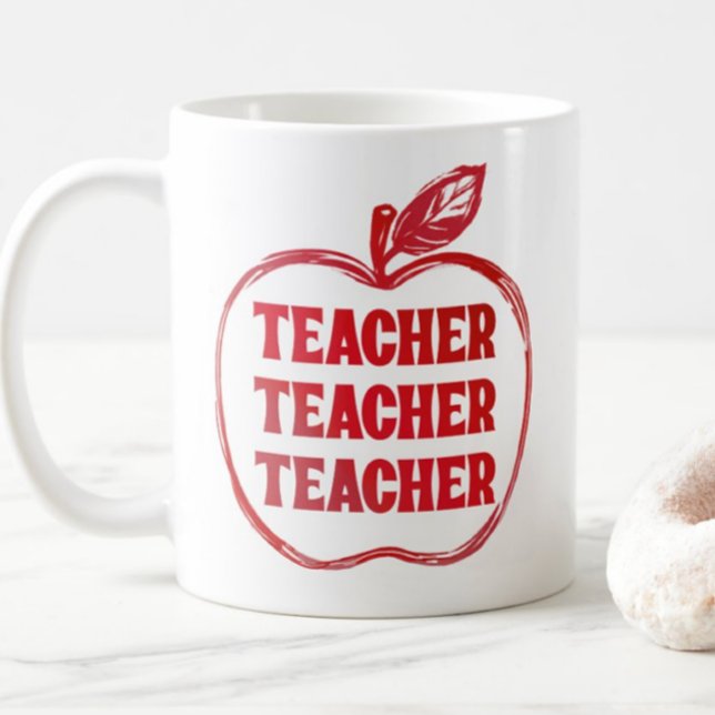 Mug Cadeau de fierté d'enseignant de pomme de contour  (Créateur téléchargé)