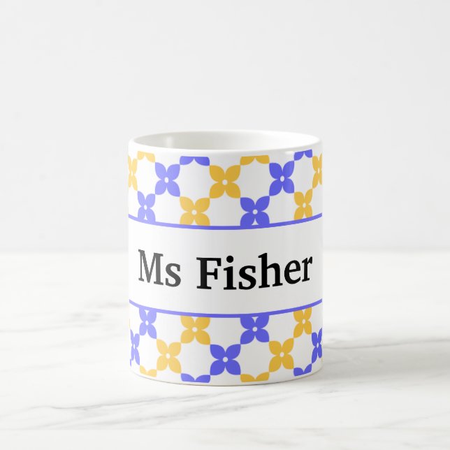 Mug Cadeau de fin d'année pour l'enseignant Fleur rétr (Centre)