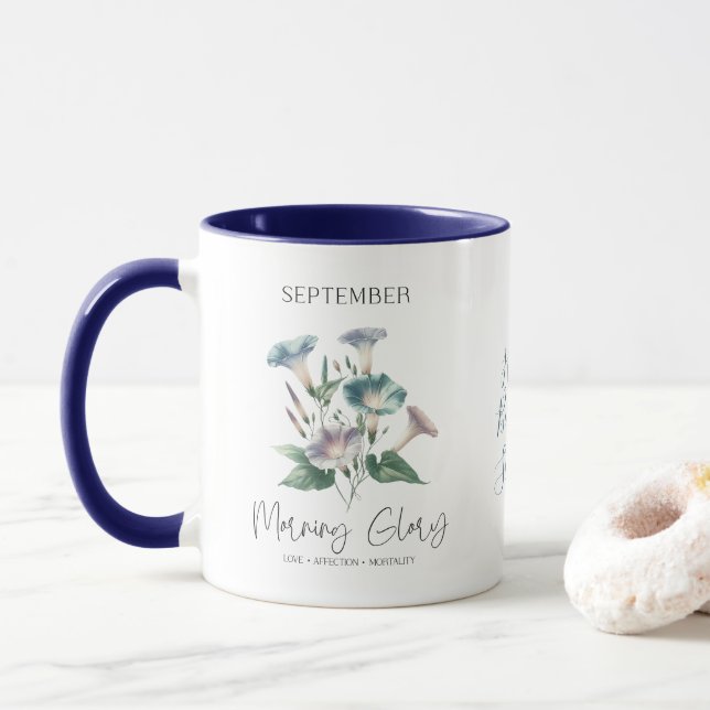 Mug Cadeau de Fleur de Naissance de Septembre Volubili (Avec donut)