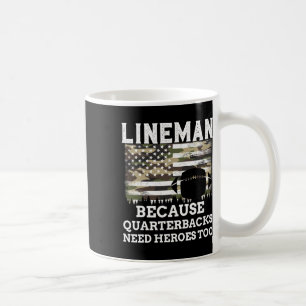Mug Cadeau de football Lineman Drapeau américain patri