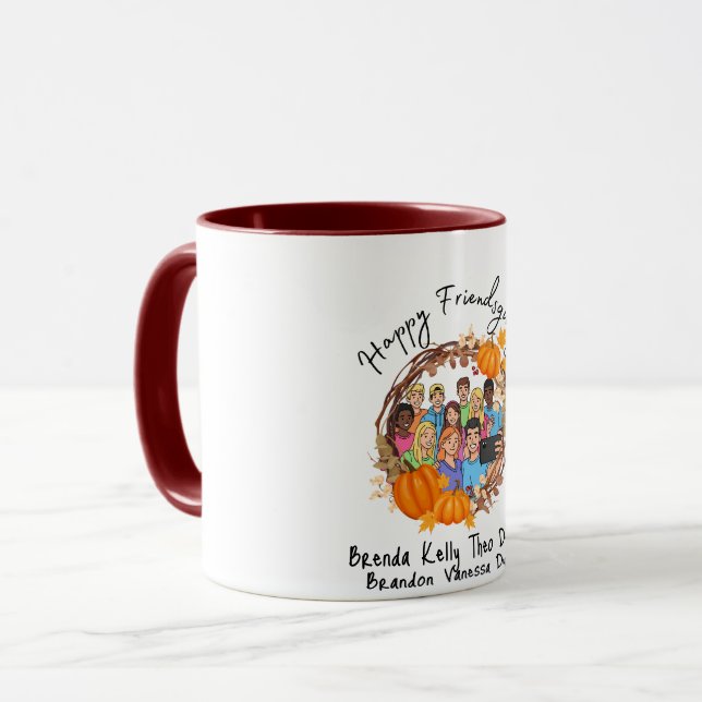 Mug Cadeau de Friendsgiving automnal de pumpkin de fêt (Devant gauche)