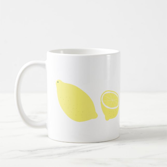 Mug Cadeau de fruit de citron jaune frais (Gauche)
