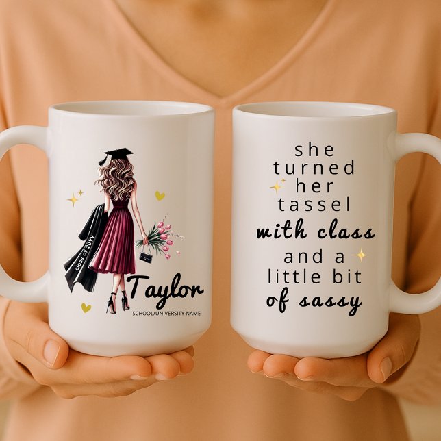 Mug Cadeau de graduation personnalisée pour elle (Créateur téléchargé)
