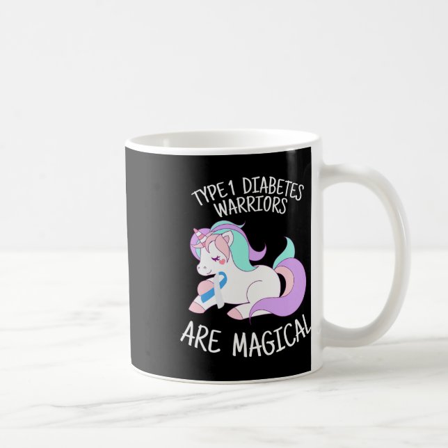 Mug Cadeau de guerrier de diabète licorne  (Droite)