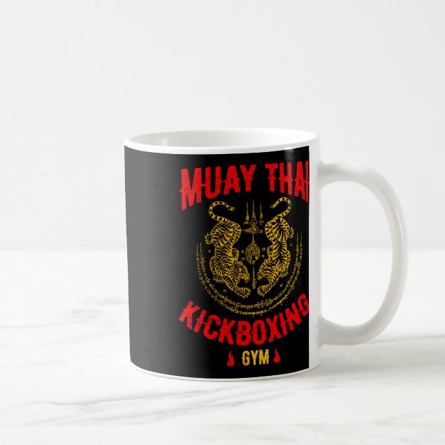 Mug Cadeau de gym de kickboxing Muay Thai Tiger Format (Droite)