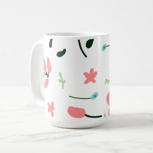 Mug Cadeau de jardin de doodle floral rose