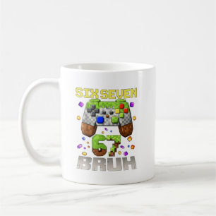 Mug Cadeau de jeu vidéo drôle Meme Six Seven 67 Bruh p